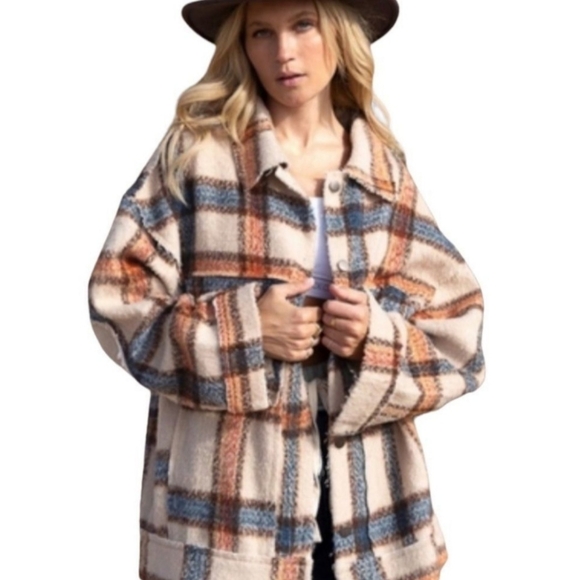 POL Jackets & Blazers - NEW POL PLAID SHACKET